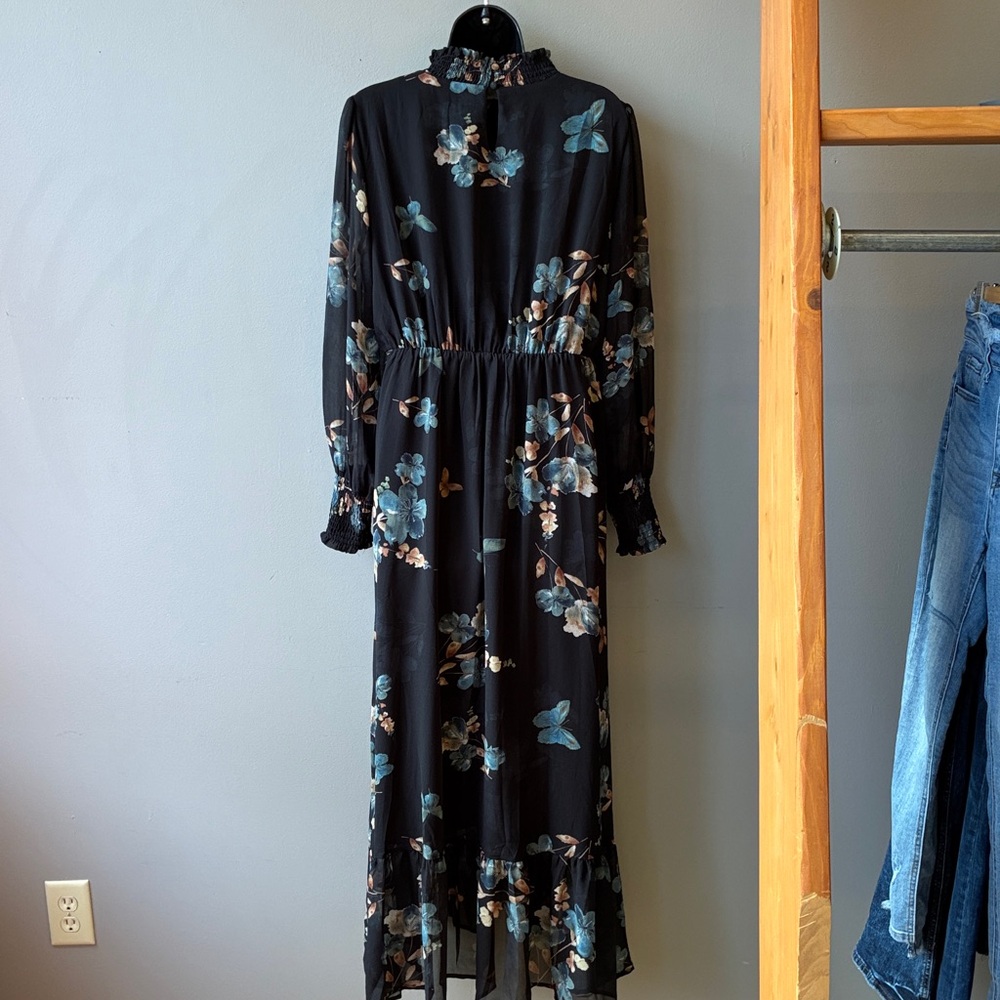 Baltic Born Luciana Black Floral Long Sleeve Dress, Large - Picture 7 of 10